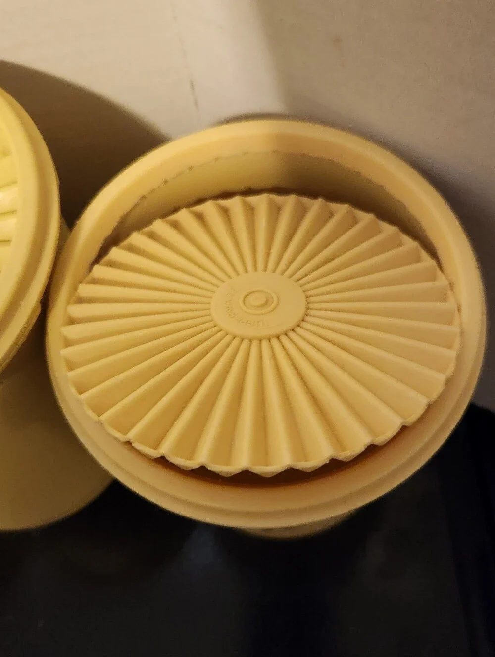 Vintage Tupperware Nesting Canister Set 4 w/ Lids Yellow Golden Harvest